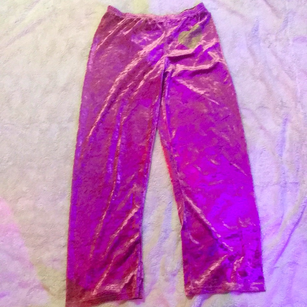 Pink Crushed Velvet Sleep Pants